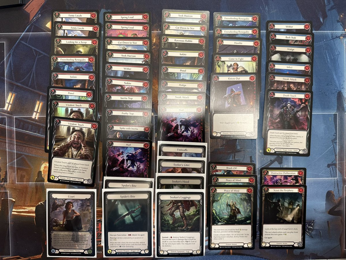 Went 5-0 today at the 30 person Outsiders Prerelease at Kingslayer Games. Beat 3 Arakni 2 Uzuri. Ton of fun and excited for another Prerelease tomorrow! 🔪🔪 #fabtcg #outsiders