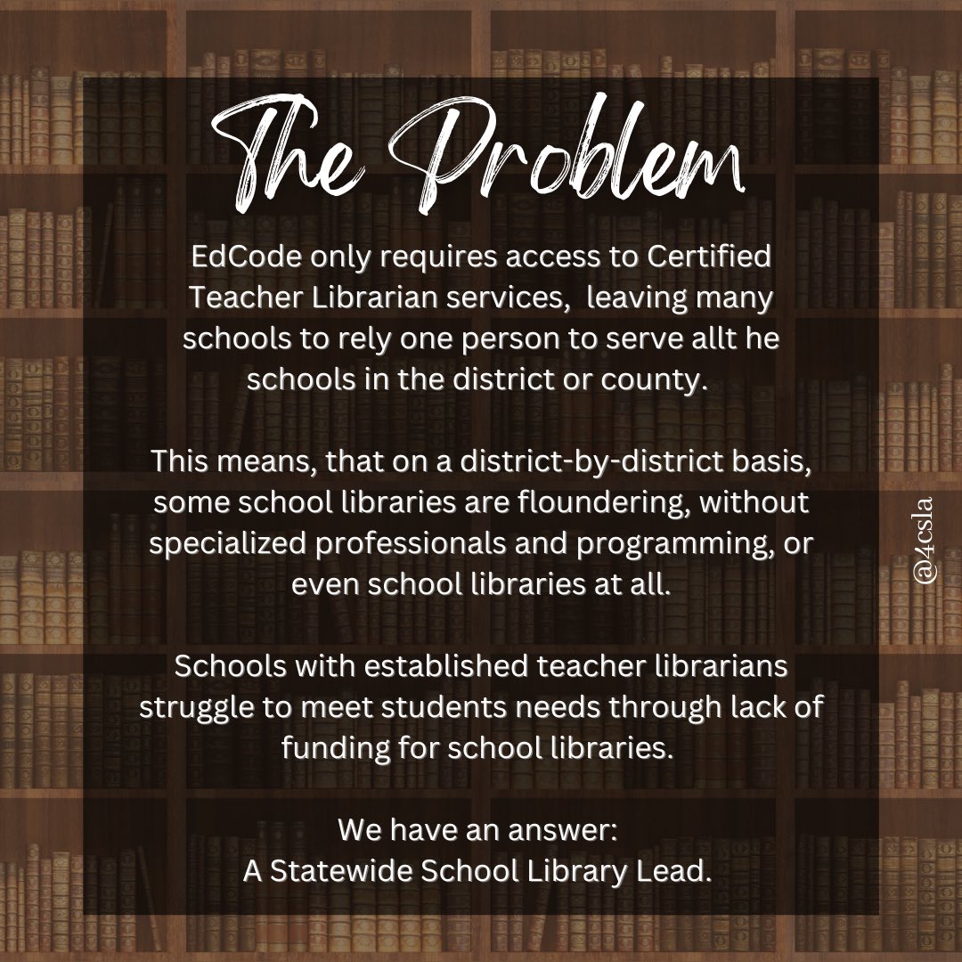 👋 if you care about what’s been happening with libraries around the US right now, especially school libraries, California could use your help. @4csla  @SJSUlibadvocacy @CAStateLibrary