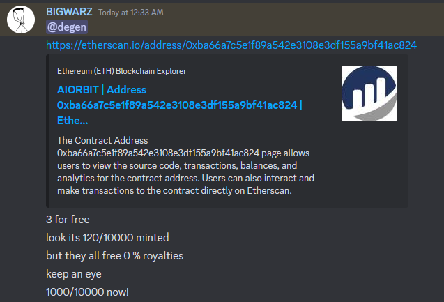 <a href="/SundayAlpha_/">Sunday Alpha ☀️</a> stays on top !
Made a call about <a href="/aiorbitnft/">AIORBIT</a> 
Look what are they now 0.017.
You think that's it ?
See you soon

DEGEN LIFE.