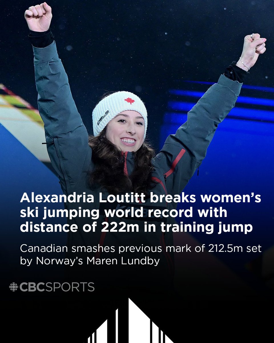 CBC Olympics (@cbcolympics) on Twitter photo Alexandria Loutitt breaks ski jumping world record in training
<a href="/Ale_Loutitt/">Alex Loutitt</a>
Watch: cbc.ca/1.6783796 Alexandria Loutitt breaks ski jumping world record in training
<a href="/Ale_Loutitt/">Alex Loutitt</a>
Watch: cbc.ca/1.6783796