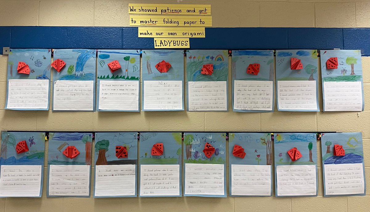 After reading the book More-igami Mrs Rochester's students created origami ladybugs then wrote about how they used patience and grit to master a challenge.  <a href="/centreridgees/">Centre Ridge Rams</a>