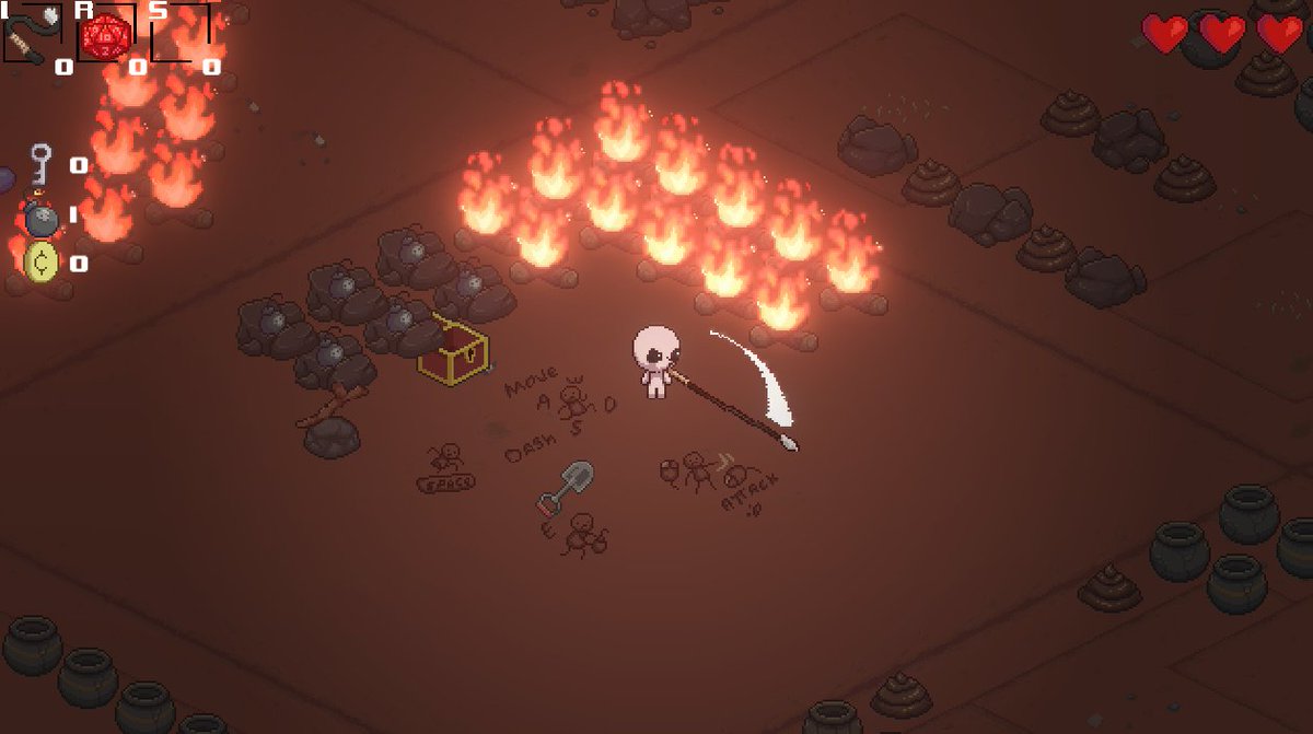 chromaber's tweet photo. It might not seem like much, but it's hard work! A lot got scrapped and a lot more had to be made, right now is dull and clumsy, but with we are working hard to get the best result, even if is harder or slower that what we expected!
#screenshotsaturday #thebindingofisaac #fangame https://t.co/HuX2WipkBa