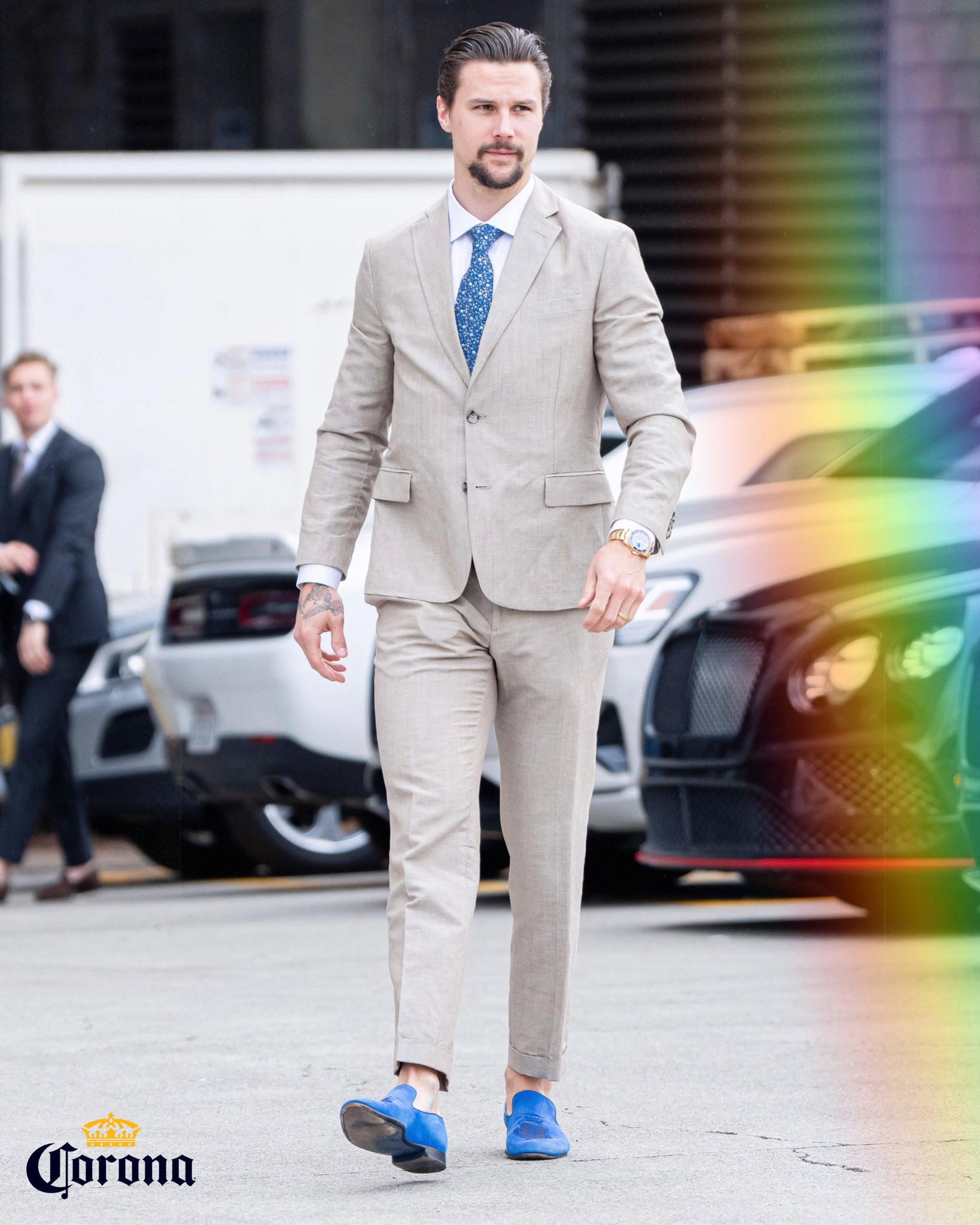 Blue shoes hotsell grey suit