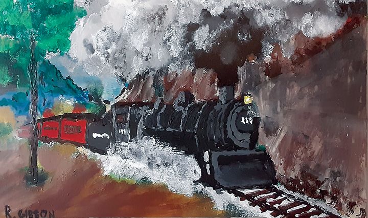 AuthorRobGibson's tweet photo. Art of the Day: "Steam Train". Buy at: https://t.co/tGpJY83B90 https://t.co/vcHbMjHZh6