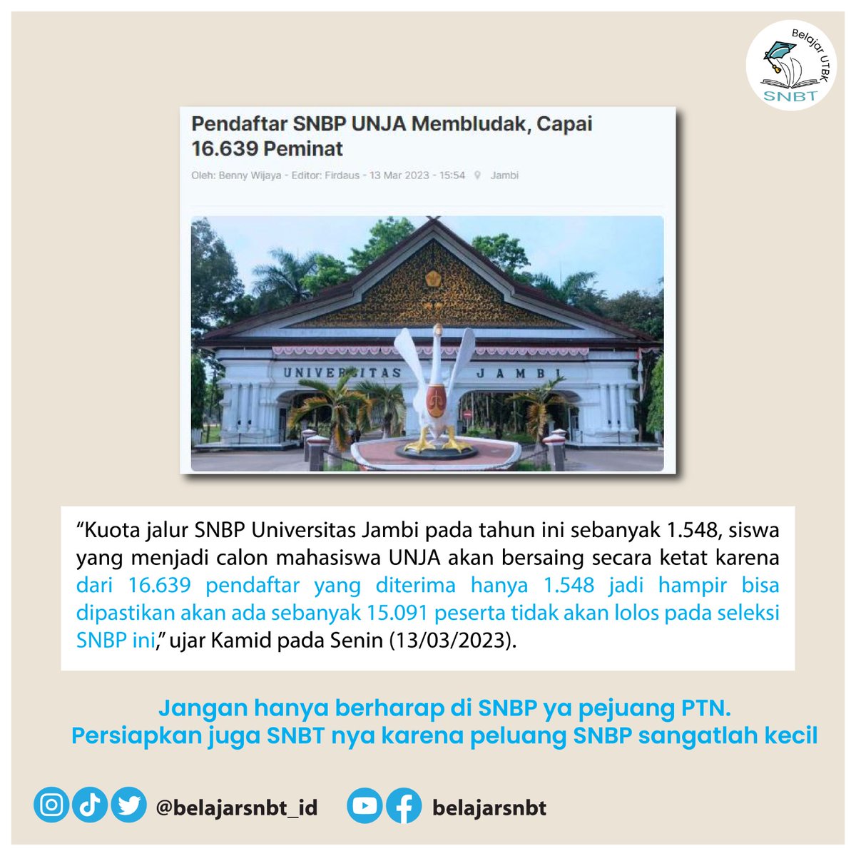 belajarUTBK_id's tweet image. Yuk pejuang PTN persiapkan SNBT nya, gak ada salahnya persiapan SNBT sambil menunggu hasil SNBP kan 😁.

#snbp #snbt #snpmbbppp #snpmb #eligible #gapyear #ambis