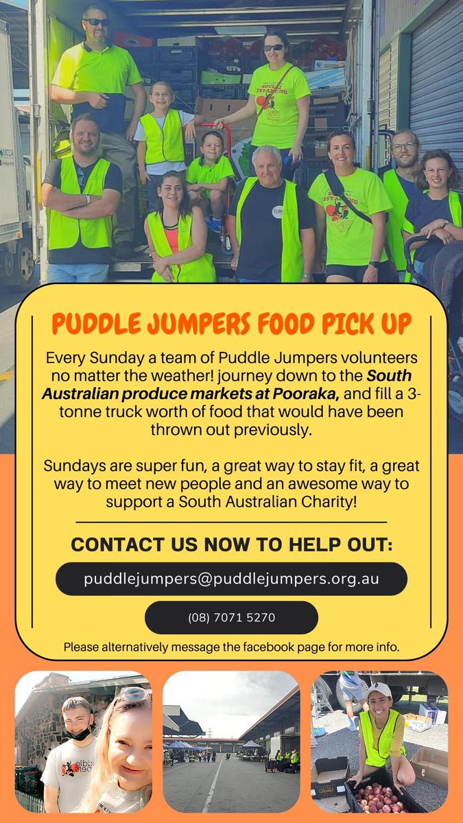 PuddleJumpersSA's tweet photo. We are so proud of our volunteers who step up and help us with collecting fresh produce to help us feed the vulnerable South Australian kids and families. 

If you want to get involved please contact us, and we would love to have you join our awesome team :) #volunteers https://t.co/iyAurfaH2L