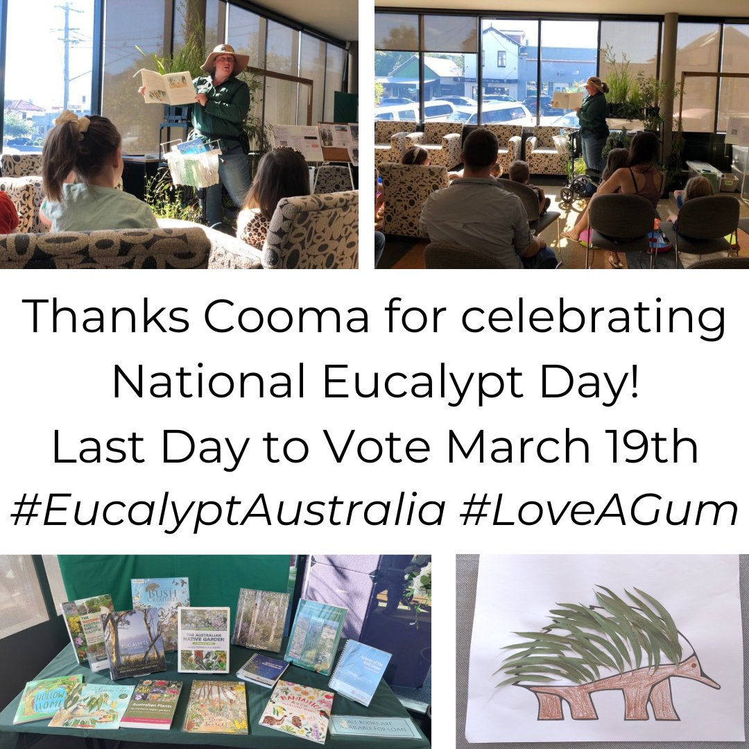 What a great morning celebrating Eucalypts at Cooma Library yesterday!

Remember today is the last day to vote for #EucalyptOfTheYear

eucalyptaustralia.org.au