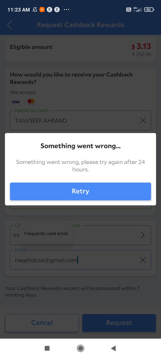nbfahim's tweet photo. @agoda And the portal is still saying "something went wrong please try again after 24 hours" https://t.co/sEU42ovvZF