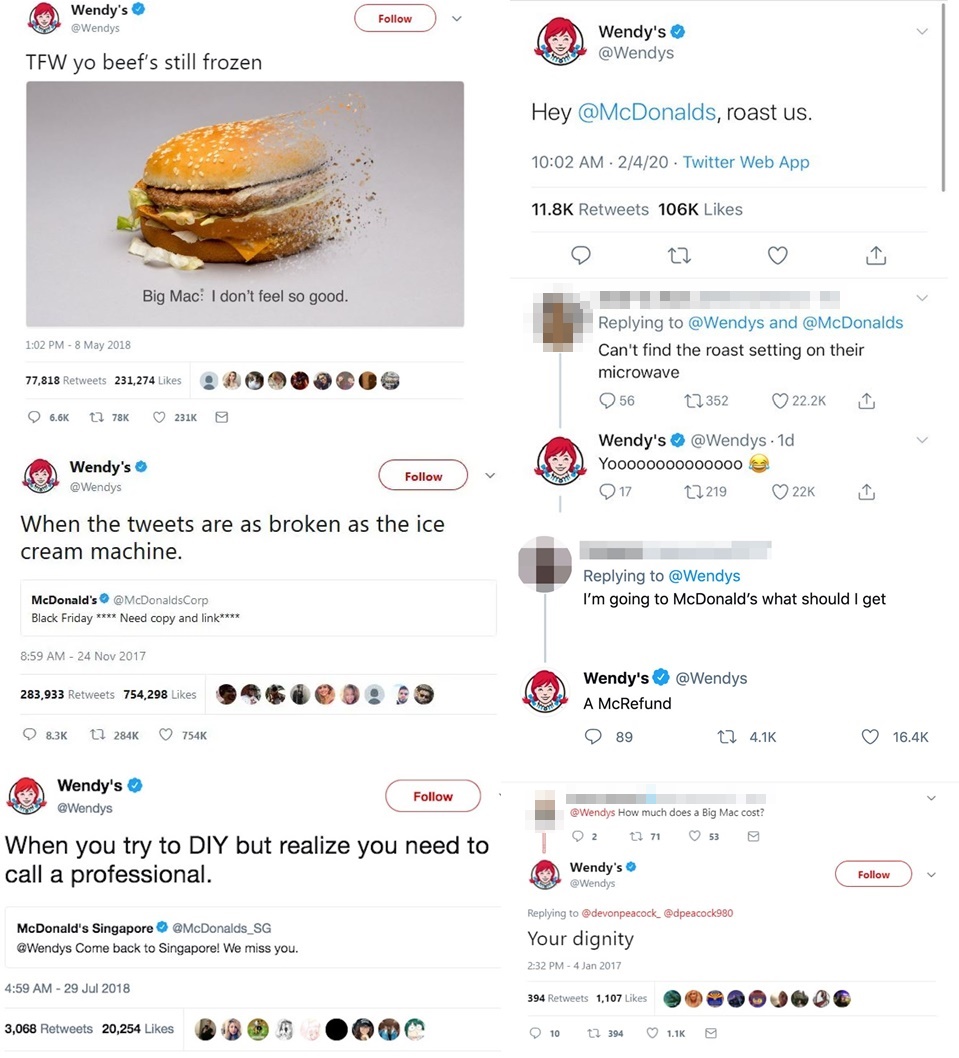 버거킹 특 : 종종 업계 일인자인 맥도날드에게 시비검. 쿼터파운드킹에 대놓고 빅맥코인 가져오면 바꿔주던 빅킹에 이제 빅벳. 하지만 맥은  매번 무시. 웬디스 특 : 그냥 심심하면 맥 뒤통수 때리고 감.