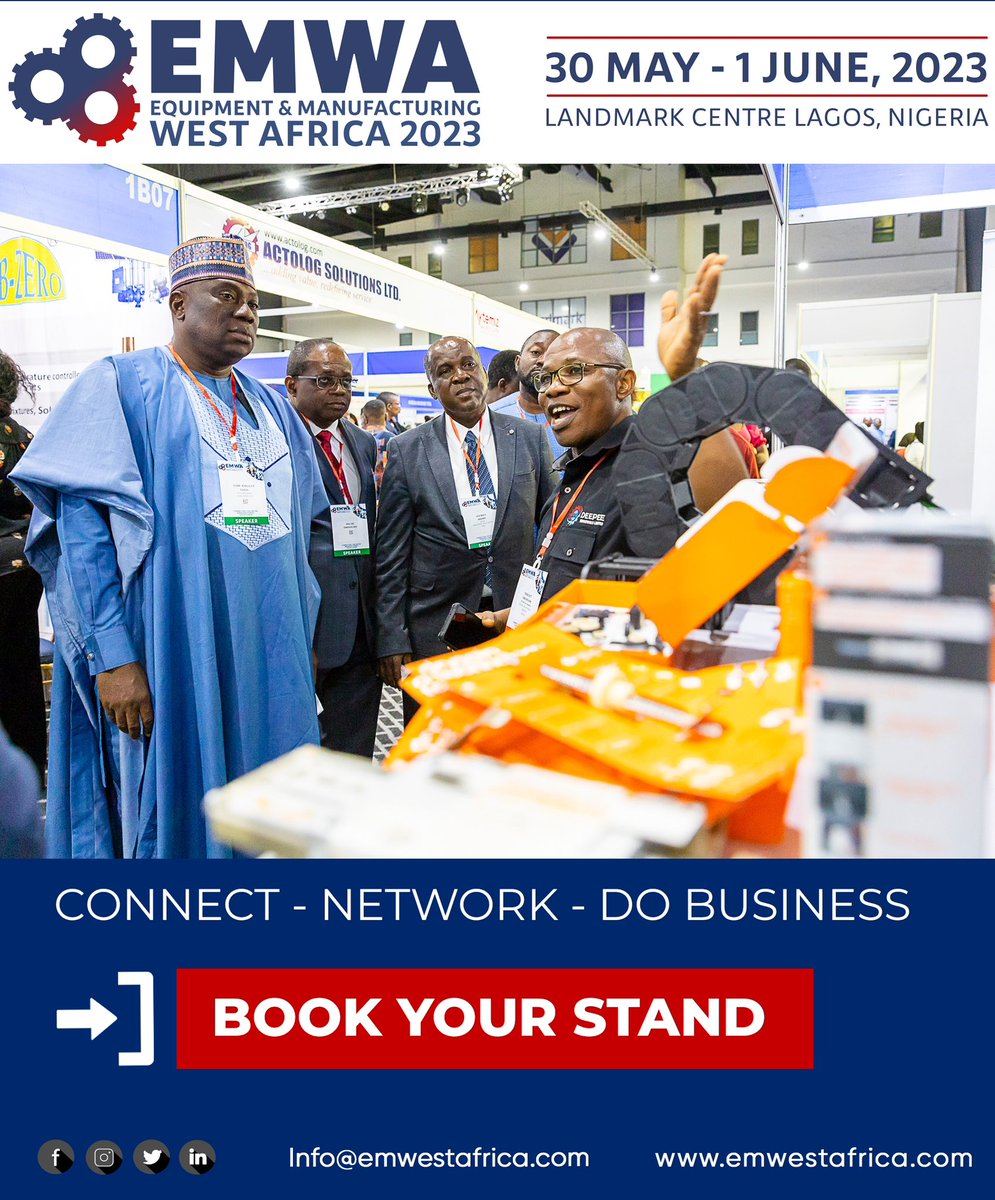 PowerConnectNG's tweet photo. Establish your company within the manufacturing and industrial sector. 

Book your stand today. https://t.co/GPlWCeYKdb