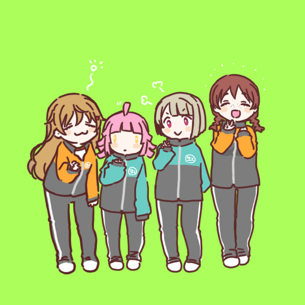 nakasu kasumi ,tennouji rina 4girls multiple girls brown hair pink hair long hair short hair closed eyes  illustration images