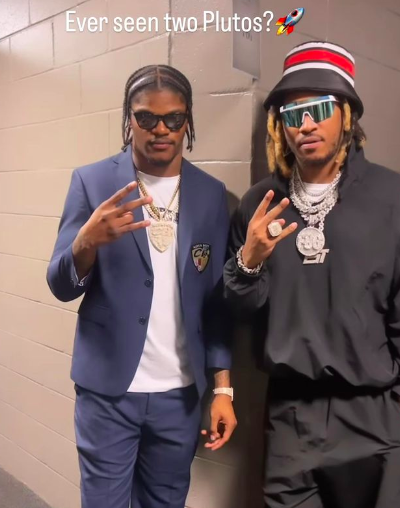 DailyLoud's tweet photo. Lamar Jackson x Future https://t.co/BqJ6Z7iiDF