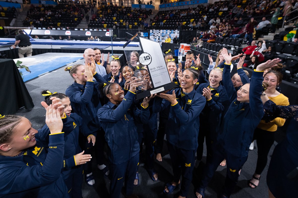 UMichWGym's tweet photo. That @bigten Championship feeling!

#GoBlue https://t.co/bl1H19nm4X