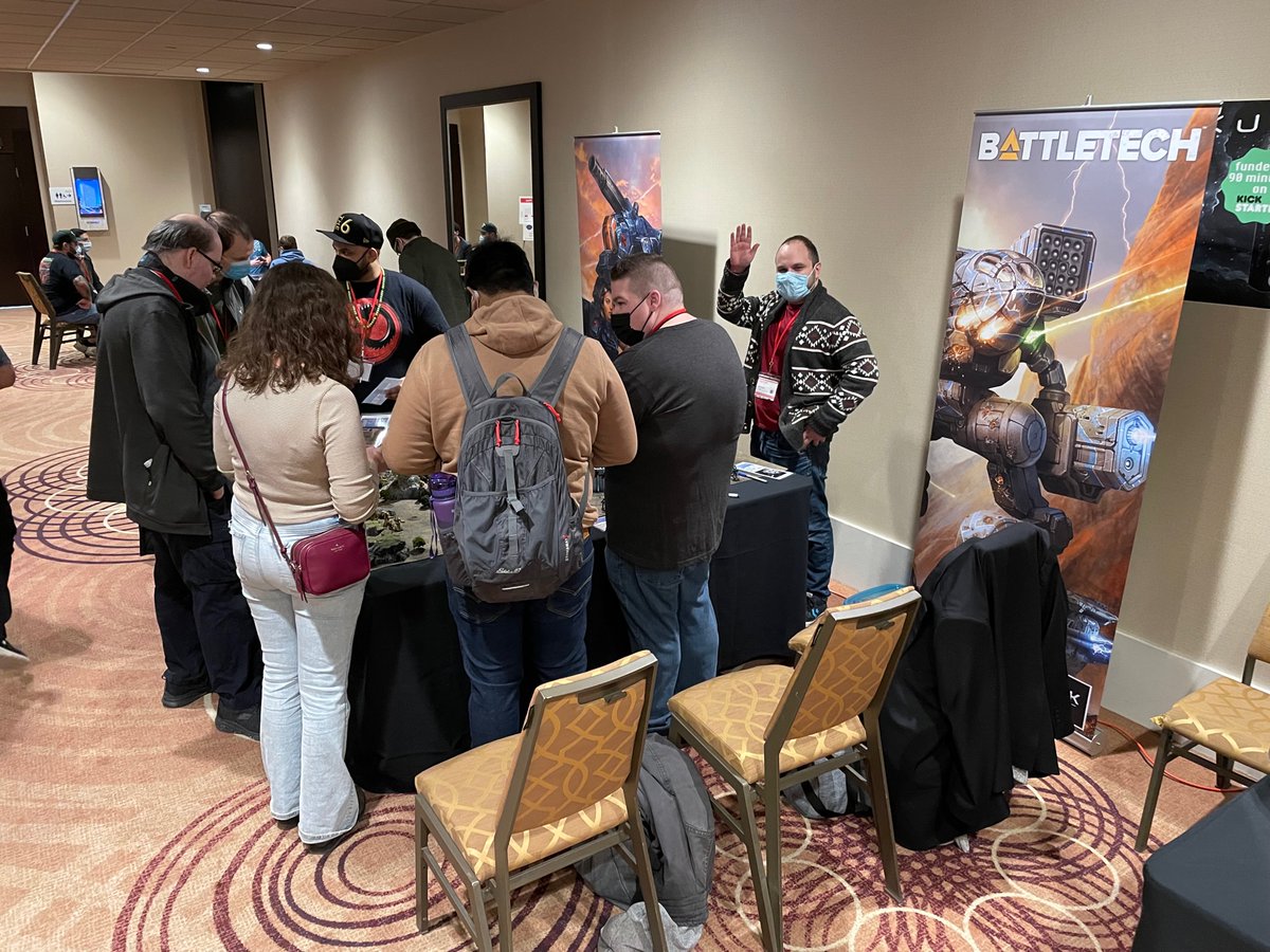 We are all wrapped up Day 2 at @BreakoutCon, but you can catch us tomorrow running @CGL_BattleTech #BattleTech outside the Dominion! Come by and roll some dice with us!