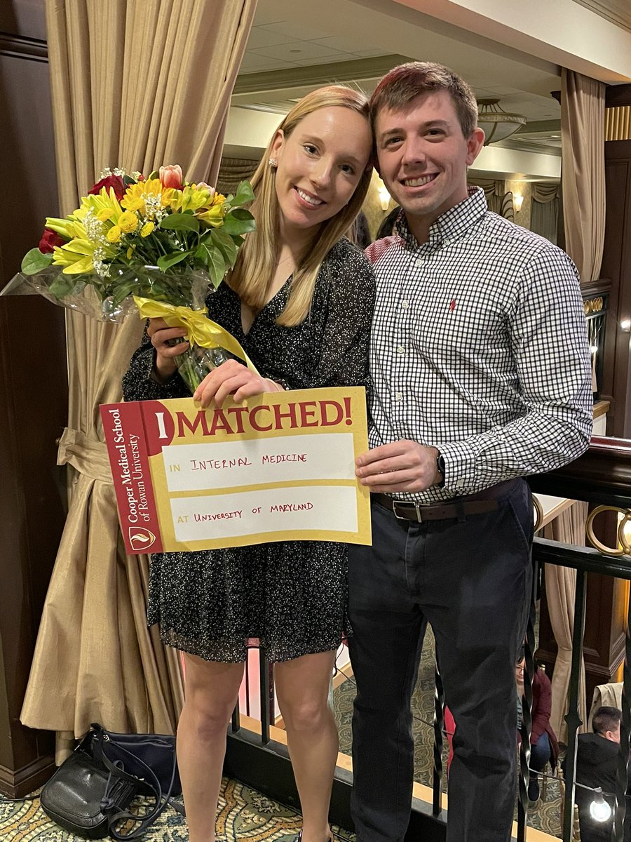 EmilyDavidson_3's tweet photo. Beyond thankful to match at my top choice and train at @UMInternalMed for the next 3 years, serve the Baltimore community, and take on this next chapter with my best friend. 6 years of distance later, it’s time to pursue our dreams together ❤️💛🖤 #Match2023 https://t.co/f3LzOglKV1