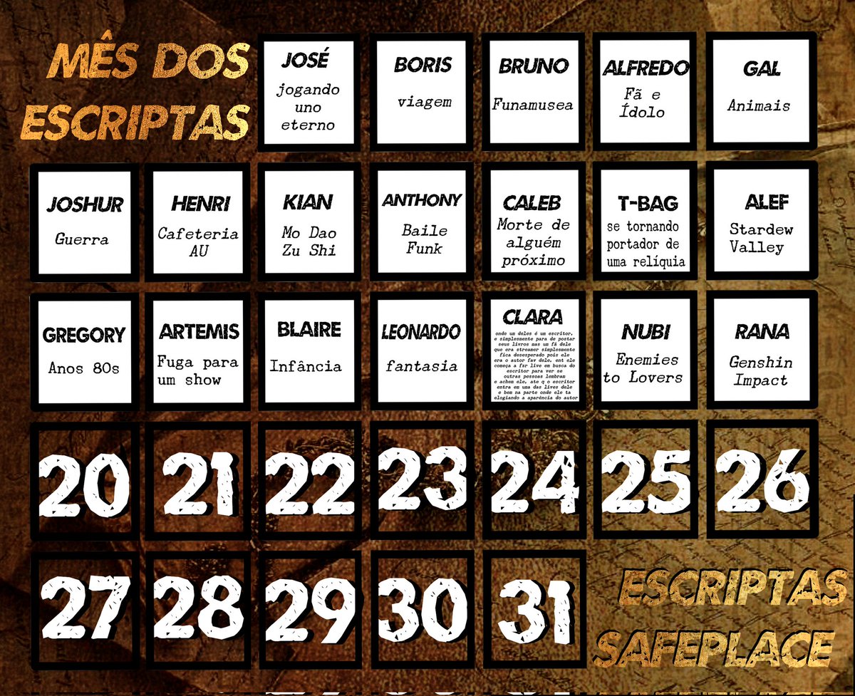 SAFESCRIPTA's tweet photo. DIA 19 
Dia de jogos que todo mundo conhece!
O que será que vamos ter pra hoje?

Interações usando: #EscriptasStans #EscriptasMonth #EscriptaMonth https://t.co/GI3myHqGnQ