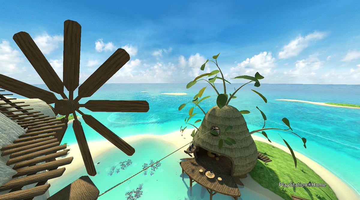 PSHomeFRANCE's tweet photo. L'incroyable vue sur l'île privé 'LocoRoco Island' quand on pense que cet espace privé soit sorti en 2009 sur la PS3🤩❤️ #PSHome #PlaystationHome #DestinationHome https://t.co/TbIfFmI9vq