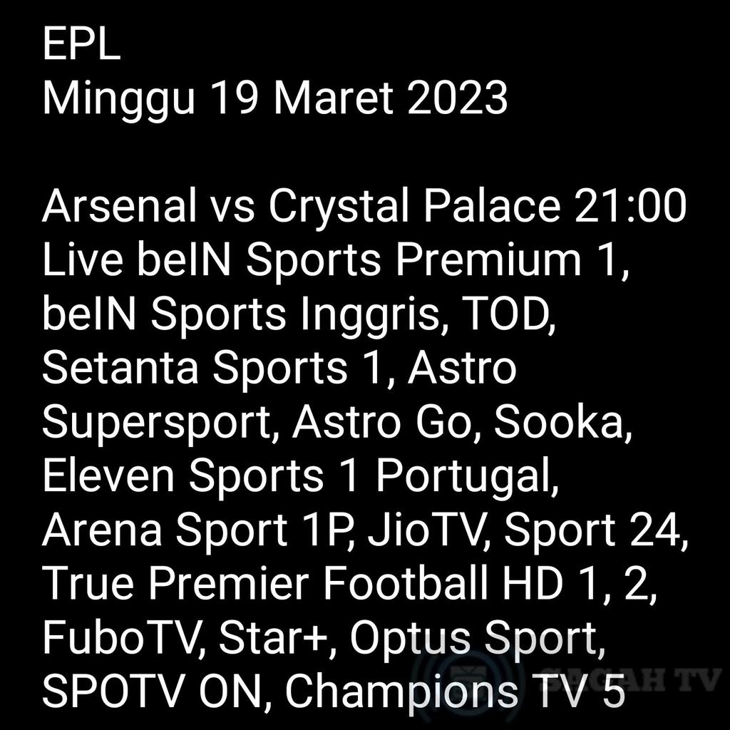 sagahtvlive on Twitter "RT sagahtvlive Jadwal Siaran Langsung EPL