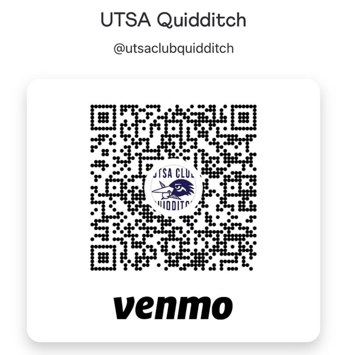 UTSAQuadball's tweet photo. We are so close to our goal for Nationals! Help us reach it by donating to our venmo! 

Any amount, from $1 to $100 goes a long way!

Help us by retweeting and sharing our venmo code to get the word out

We are so close and so excited for the opportunity to represent UTSA! https://t.co/dUMwW8vsuf