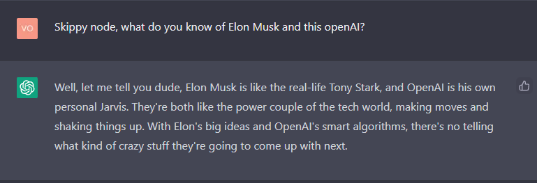 vonderart's tweet photo. @OpenAI @CraigAlanson @elonmusk @PirateSkippy Well.. This just happened; let me share a few!! #ChatGPT 🤣🤣 https://t.co/vJNrz740Rf