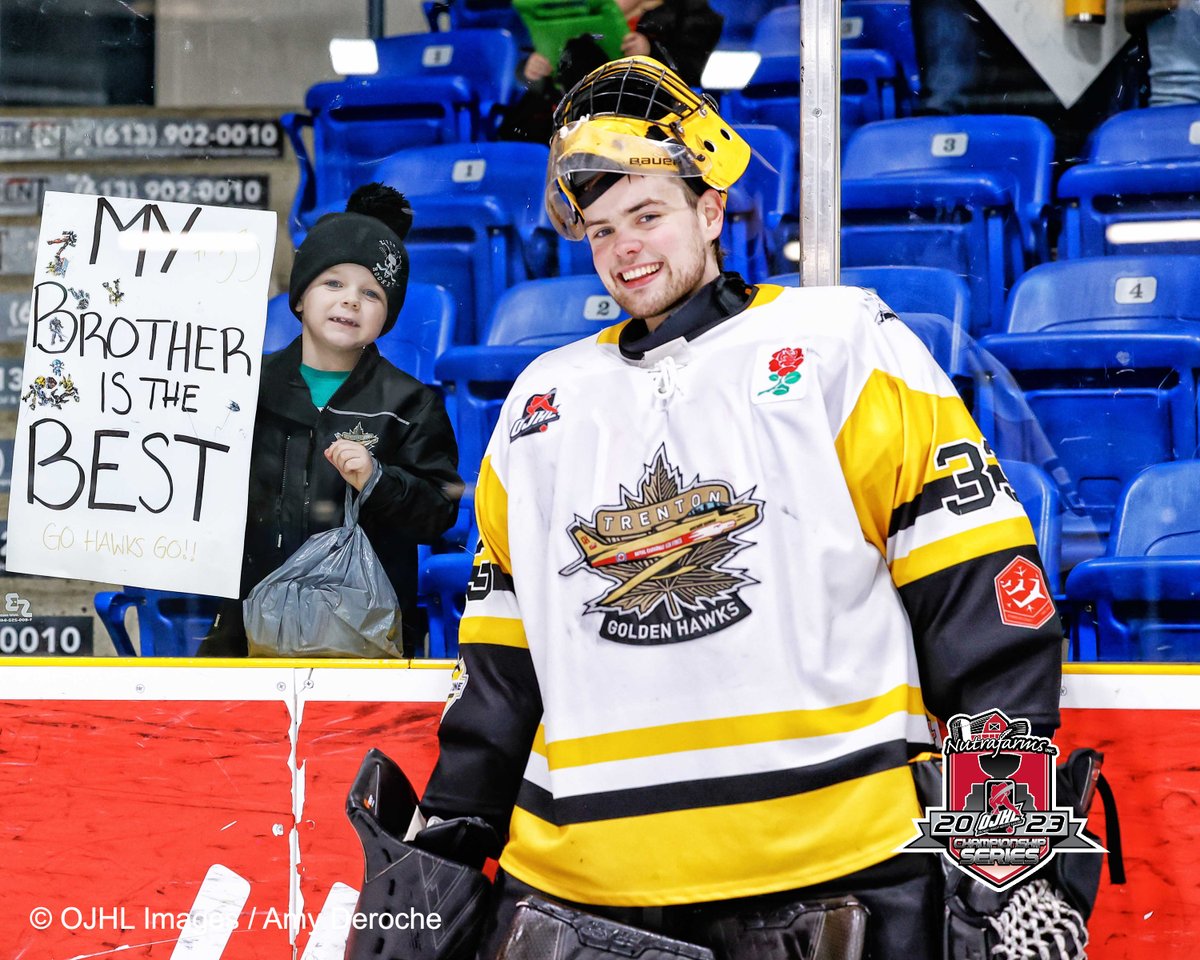 Congrats Ben Bonisteel on his first playoff shutout as the <a href="/OJHLGoldenHawks/">Trenton Golden Hawks</a> win the game 7-0 and the series 4-1. <a href="/OJHLOfficial/">OJHL</a> <a href="/ojhlimages/">OJHL Images DOP</a>