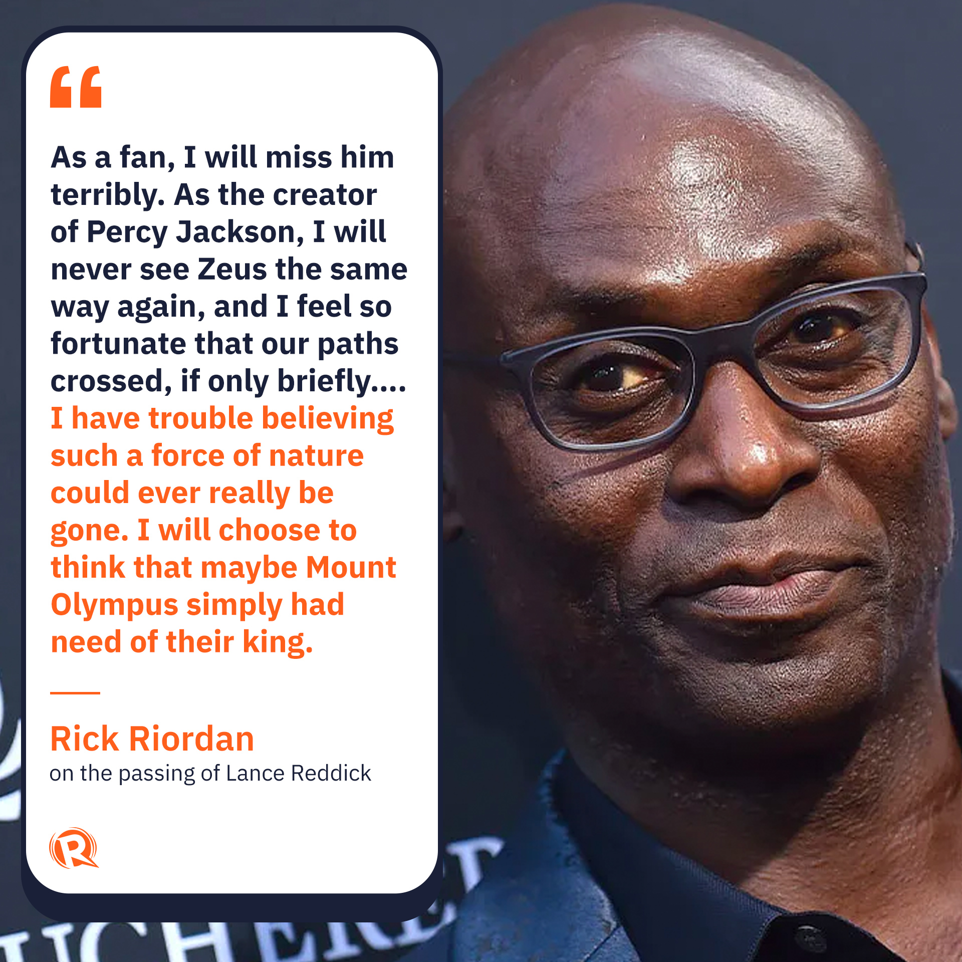 Percy Jackson Creator Pays Tribute to Lance Reddick, I Will Never