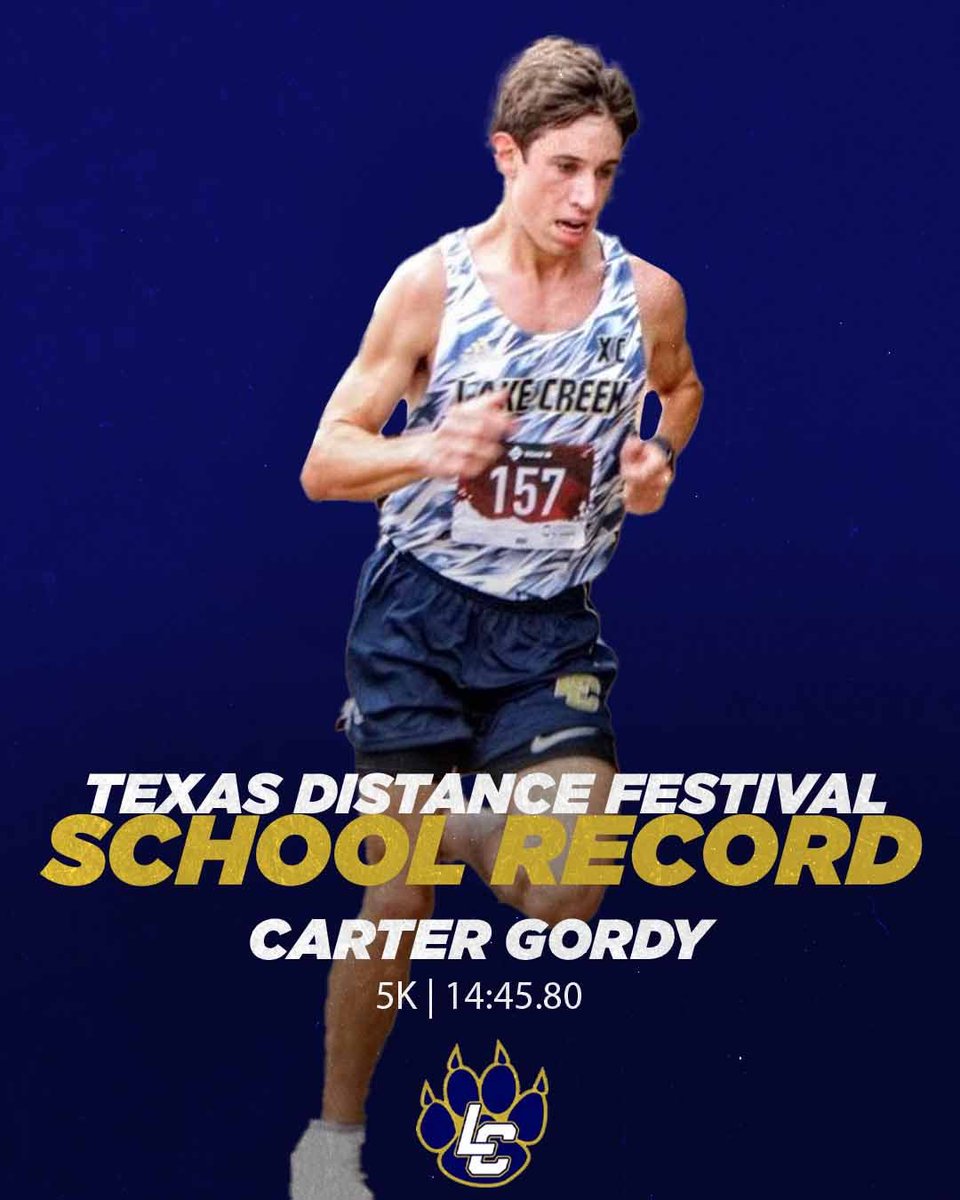 👑 Congrats Carter 👑 
Texas Distance Festival 
7th Overall in Elite 5K Division