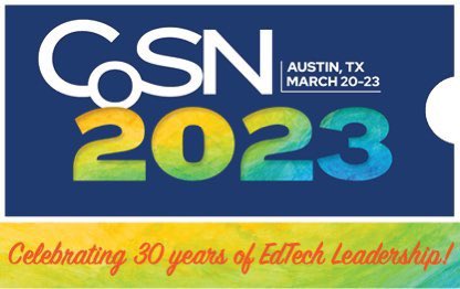 It is COSN Time! Looking forward to being with so many wonderful leaders.  #Cosn2023