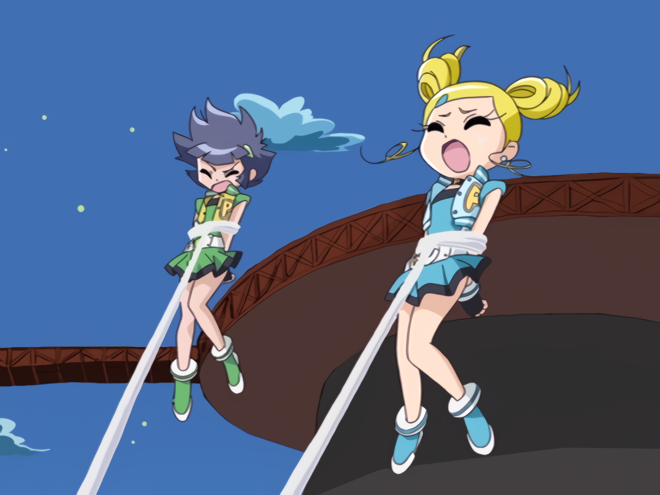 p91MJ3's tweet photo. 〈出ましたっ！パワパフガールズZ 46話〉
 正統派な蜘蛛糸拘束なのに流れるように解かれるの勿体ない https://t.co/tt2Fn00nxo