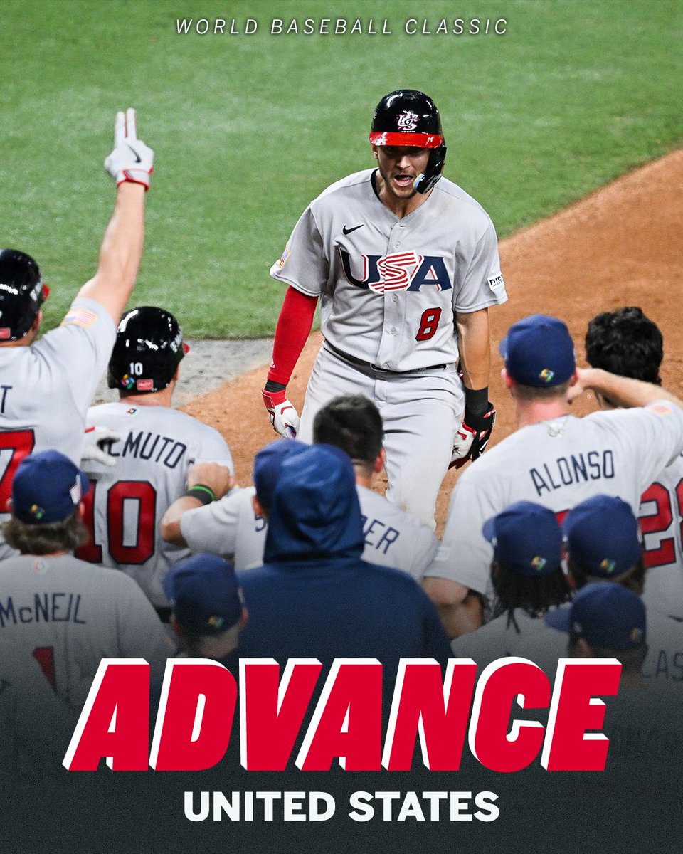 SportsCenter's tweet photo. .@USABaseball is moving on‼️

With a 9-7 win over Venezuela, the U.S. advances to the #WorldBaseballClassic semifinal! https://t.co/bqPiwMwjhd