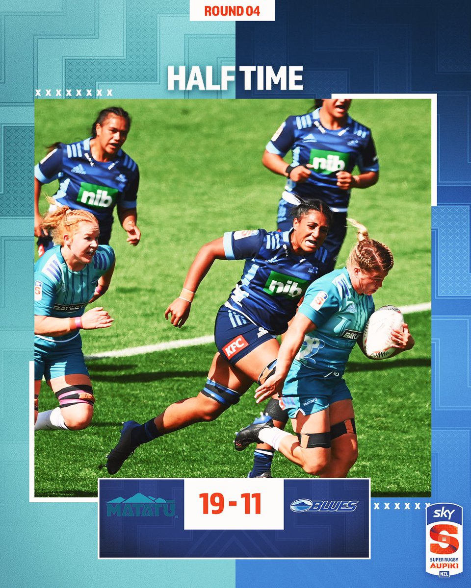 SuperRugbyNZ's tweet photo. HT here at North Harbour stadium - Matatลซ in the lead! 2nd Half to come.
#MATvBLU
#Aupiki23 | #LoveEveryMinute https://t.co/EdbQrd56L5
