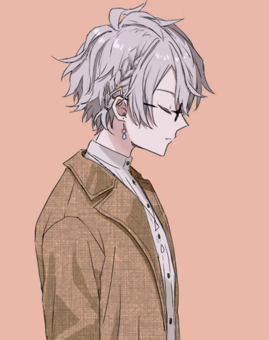 オフ感と編み込みが好きですという絵#描いた晴 