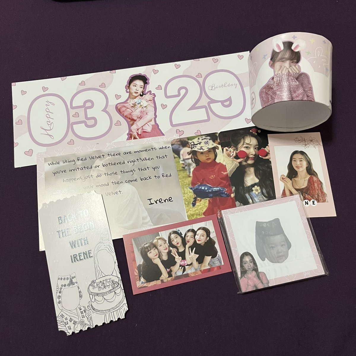 mieramin_'s tweet photo. aaa lupaaa yesterday managed to drop by at irene’s cs event jugak hehe thank you @baeeoni_530 for the cupholder and freebies (the notepad is sho cute 🥺)

#BackToTheBeginWithIrene https://t.co/yEgcKWSBy6