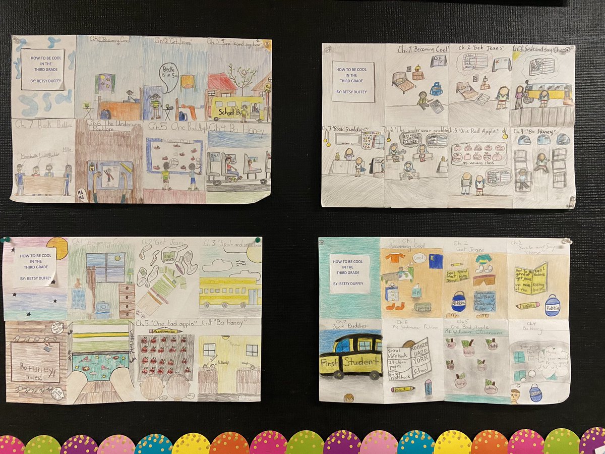4_belpark's tweet photo. We are reading the novel “How to be in Cool in the Third Grade”. Students are visualizing and summarizing the main events. @BelParkCBE https://t.co/f32G0SotTS