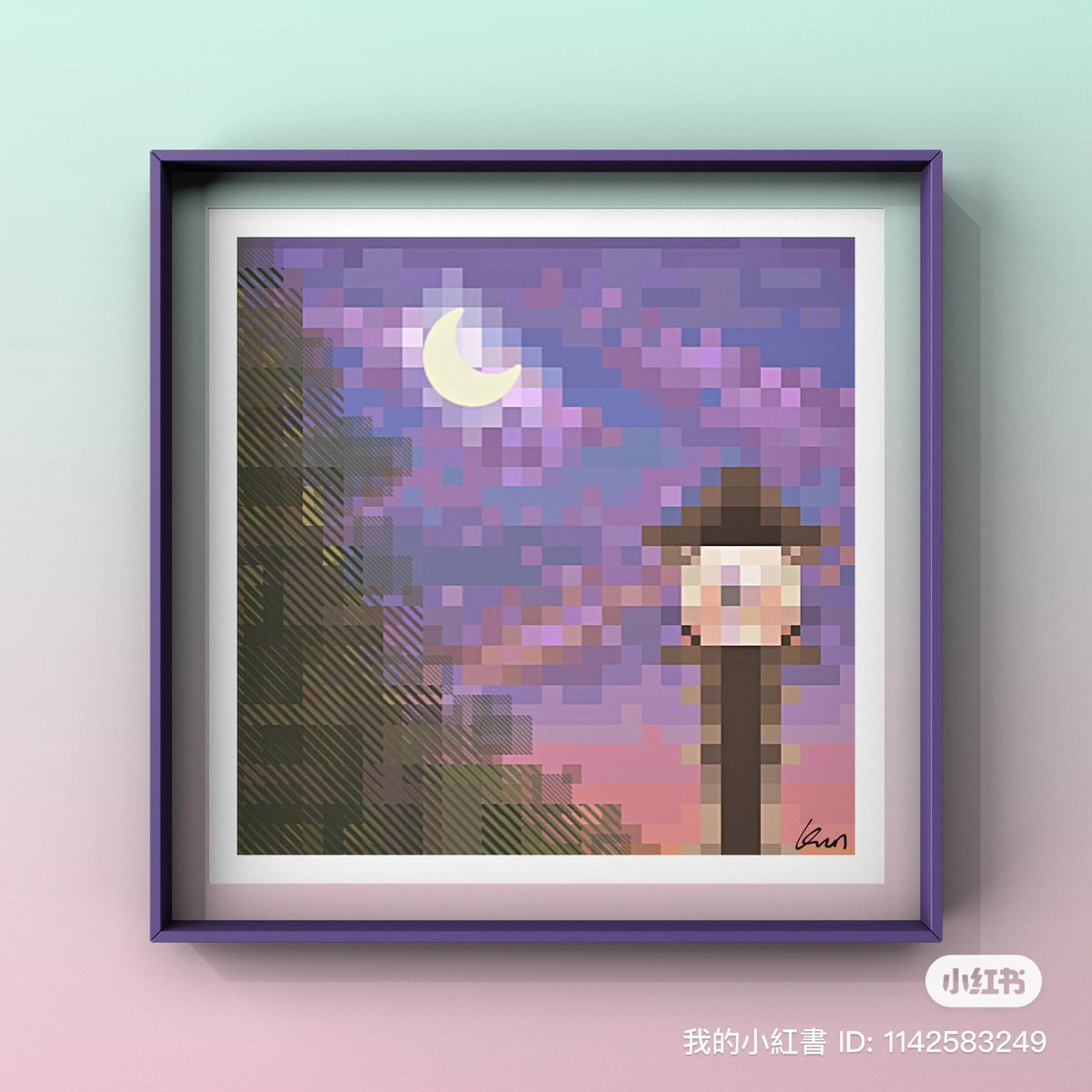 KunQianHu's tweet photo. Framed and signed ☺️#pixelart #starvingartistsRBX #ROBLOX #robux #easydraw #landscape https://t.co/HLSXEz7ulo