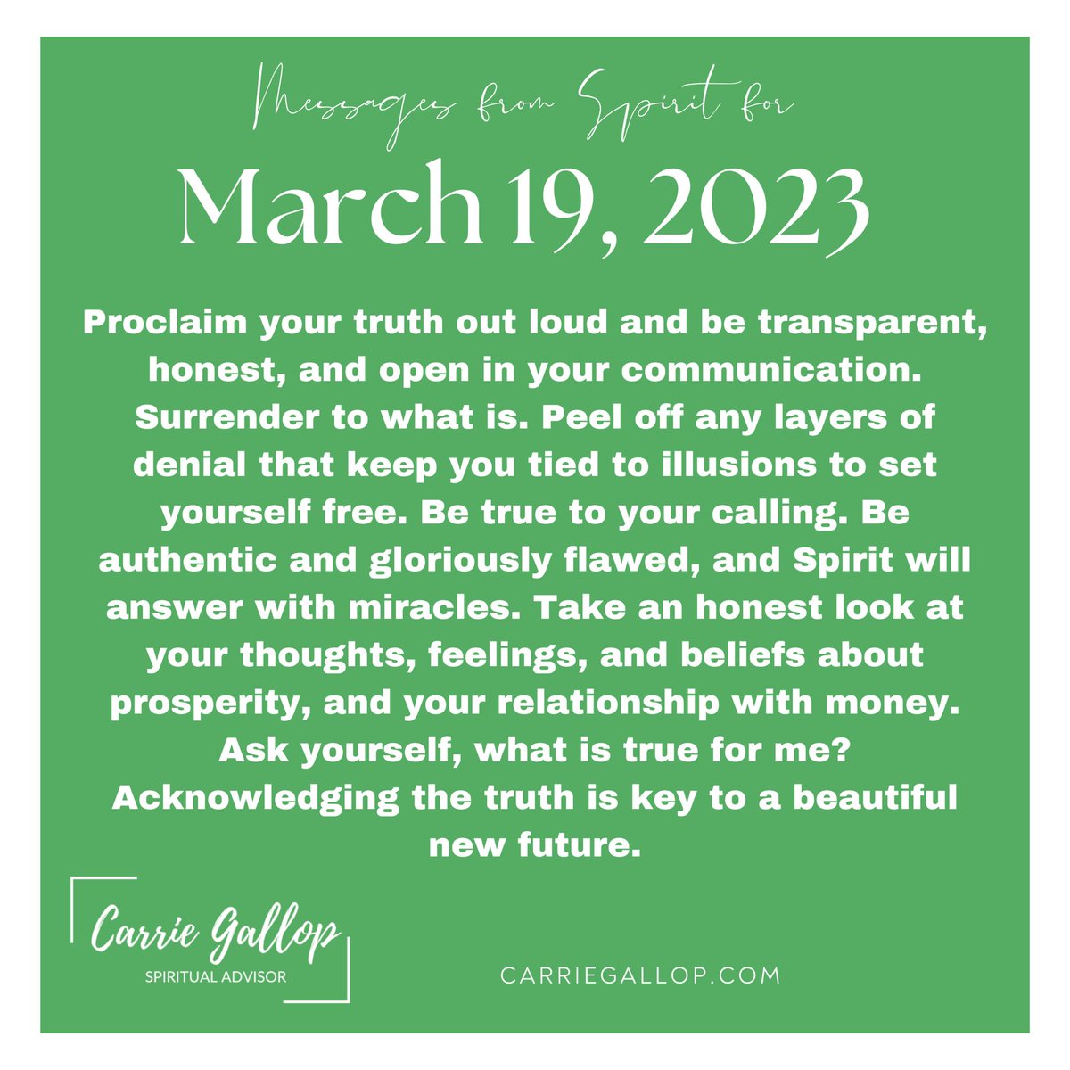 Messages From Spirit for March 19, 2023 ✨

#Daily #Guidance #Message #MessagesFromSpirit #March19 #Mar19 #Proclaim #Truth #BeTransparent #Honest #Open #Communication #Surrender #Peel #Layers #Illusions #SetYourselfFree #BeTrue #Calling #Authentic #Flawed #Spirit #Miracles #Look
