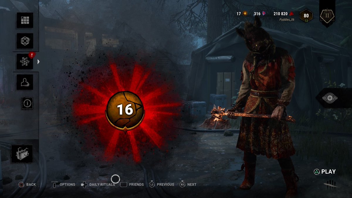 Tom368's tweet image. My highest prestige character so far. Lol after all these years I still play this game #dbd #HUNTRESS #killermain #DeadbyDaylight