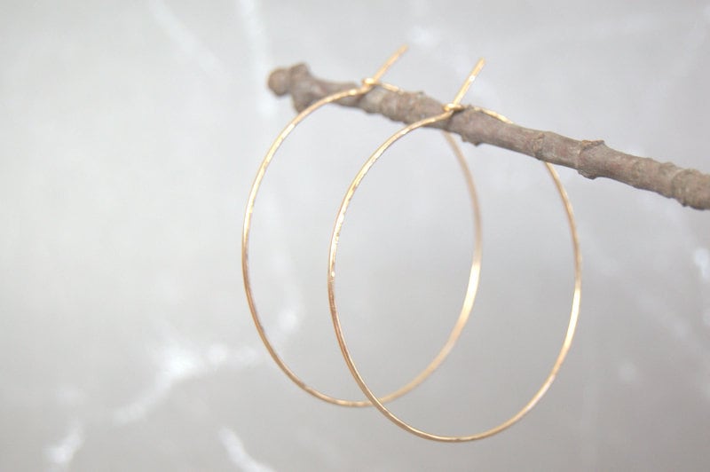 Thanks for the great review Lindi G. ★★★★★! etsy.me/3LB11wW #etsy #gold #circle #yes #women #minimalist #earlobe #recycledmetal #goldhoopearrings #14kgoldfilled