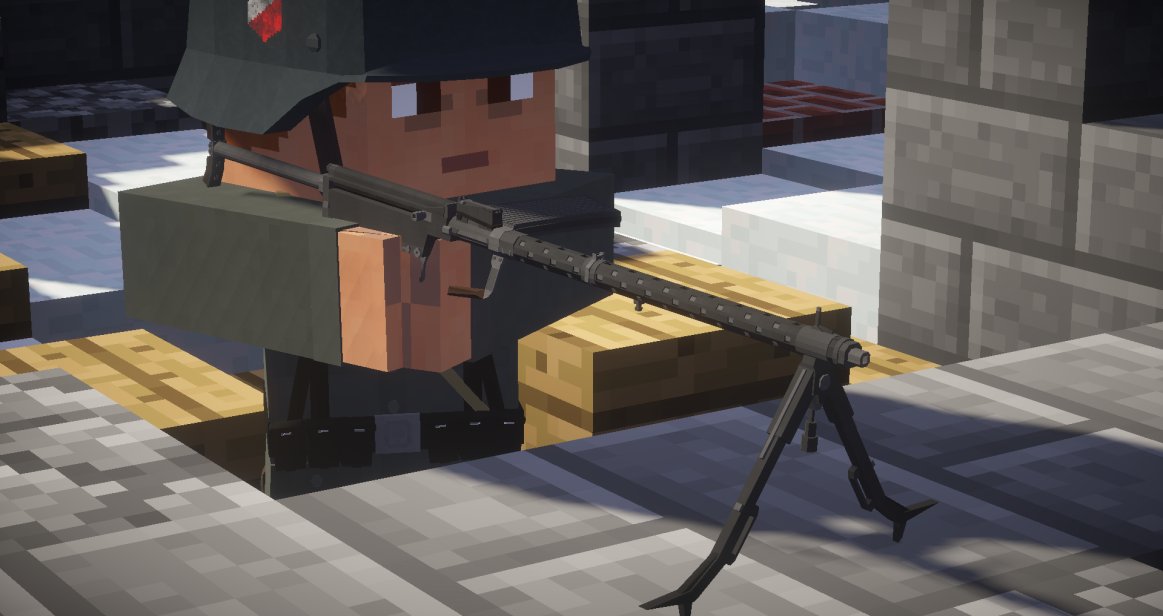 BeardieMods's tweet photo. This awesome MG-13 was modeled by AngryLoyer! It'll be available in one of the French kits. Some French kit weapons will eventually be replaced with rarer guns, stay tuned to find out what they are. ;)
#WW2 #Minecraft https://t.co/OgTI1IQ3EG