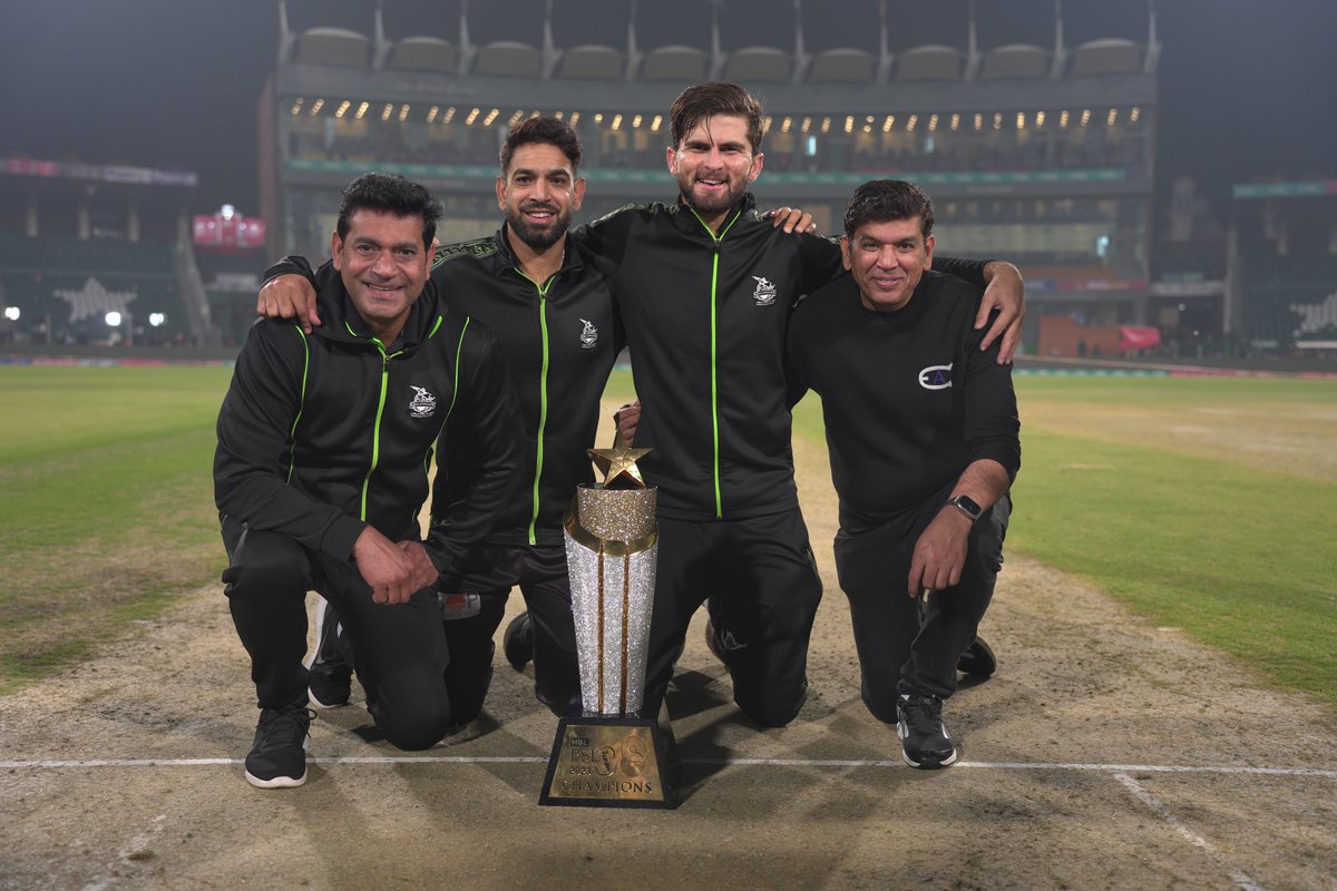 Shaheen Shah Afridi's Lahore Qalandars won PSL for the second time in a row!

 Lahore Qalandars became PSL champions after defeating Multan Sultans by 1 run in the final of Pakistan Super League.

 Congratulations to the champion team Lahore!  🎉

#HBLPSL2023 
#psl
#Cricket