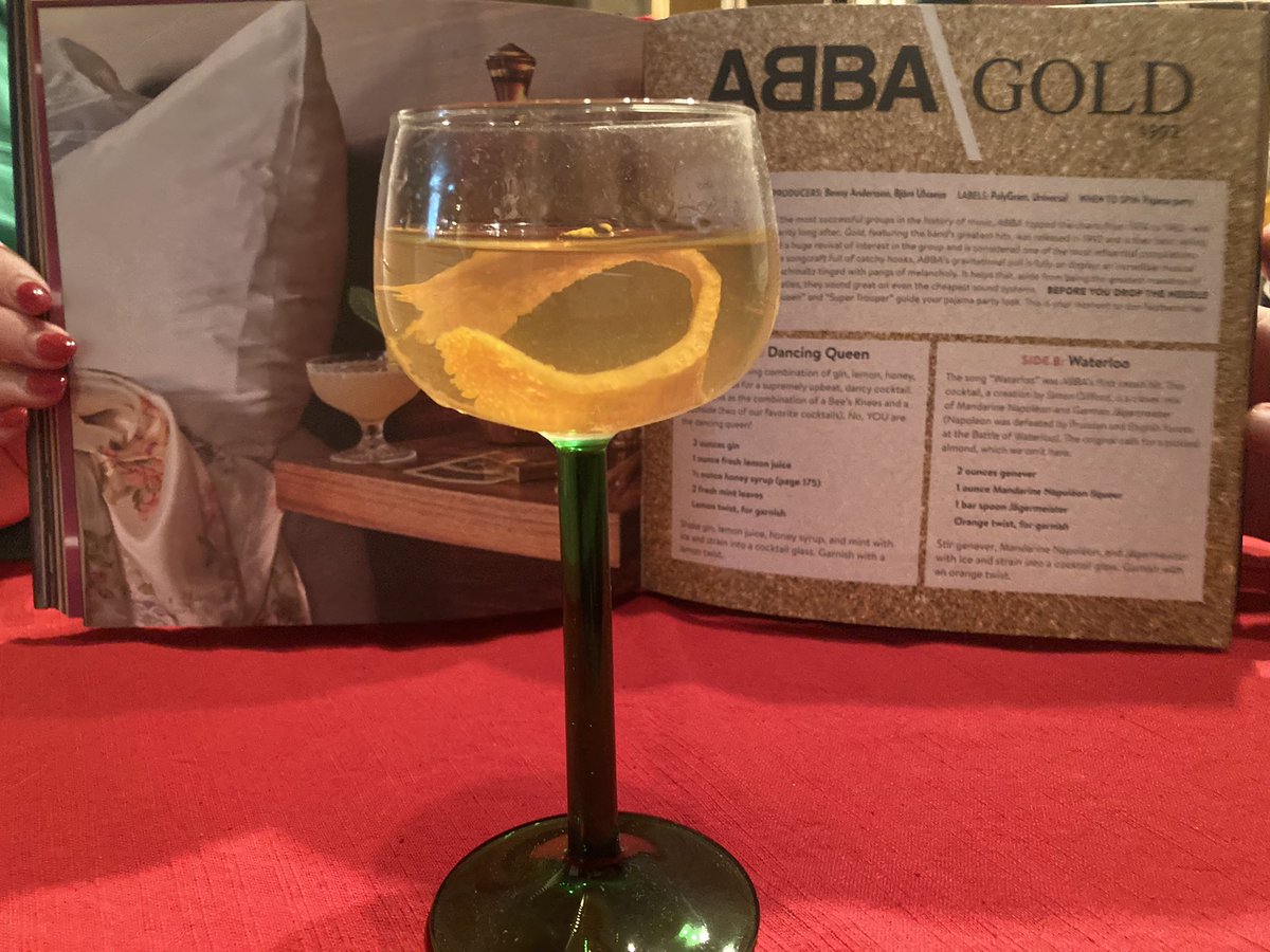 “The Waterloo” enjoyed with side 2 of ABBA Gold. Excellent cocktail and pairs perfectly with a glamorous band. Great recommendation <a href="/andredarlington/">andré darlington</a>  #listeningparty #boozeandvinyl #genever