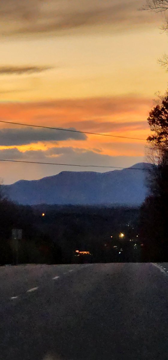 Beautiful colorful sunsets at my house and coming into town on Highway 52. #sunsets #sunsetlovers #sunsetphotography #mountairync #northcarolina