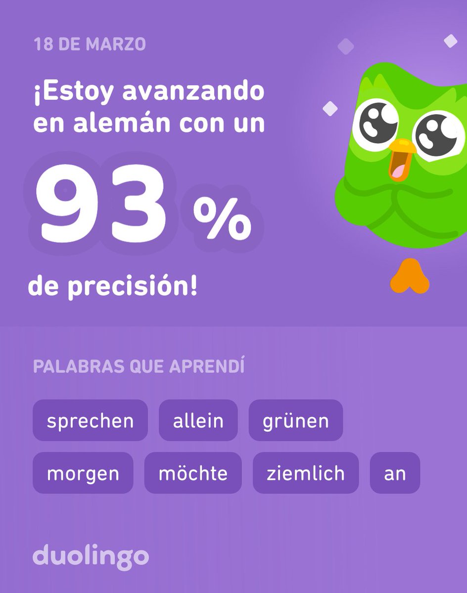 zaredcarpio's tweet photo. ¡Estoy aprendiendo alemán en Duolingo! Es gratis, divertido y efectivo. https://t.co/6OOkCUiH6V