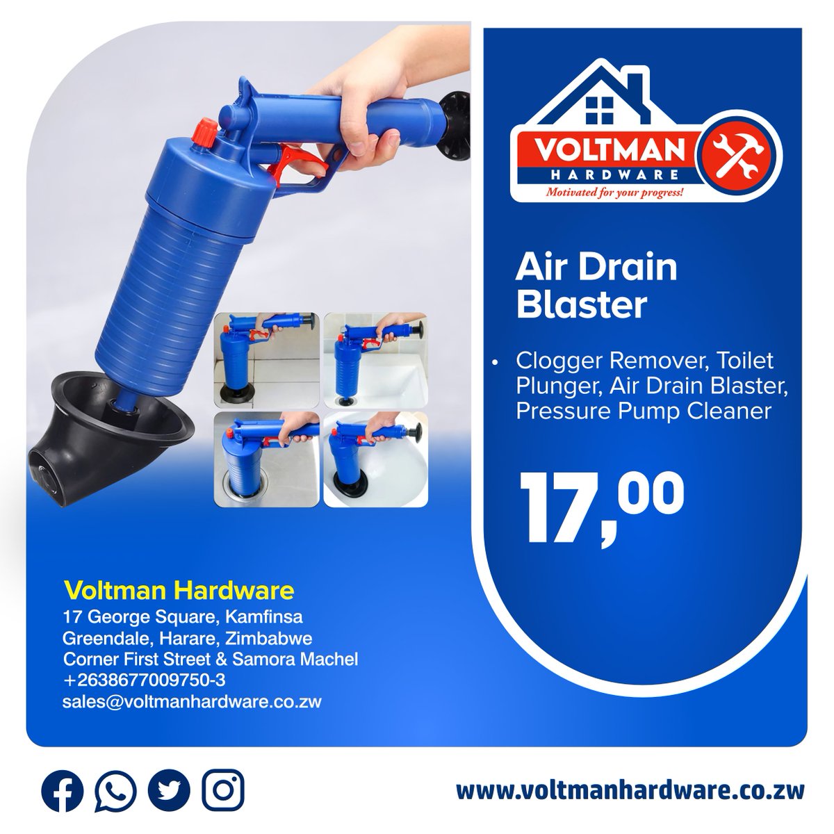 VoltmanHardware's tweet photo. Practical, convenient, compact, and high efficiency. A necessity for household cleaning, reusable, safe, and easy to operate manually. Clear away tough obstructions without using harsh chemicals. Available at Voltman Hardware.
#VoltmanHardware
#DIYGiants
#Hardware https://t.co/C40V3w0K56
