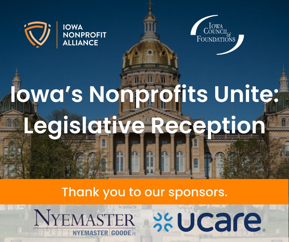 The impact and importance of Iowa’s nonprofit sector is one of the best-kept secrets in our state - but we are working to change that. Join us for our inaugural Legislative Reception. Free to attend but registration required. Register here: bit.ly/3VuGQmr