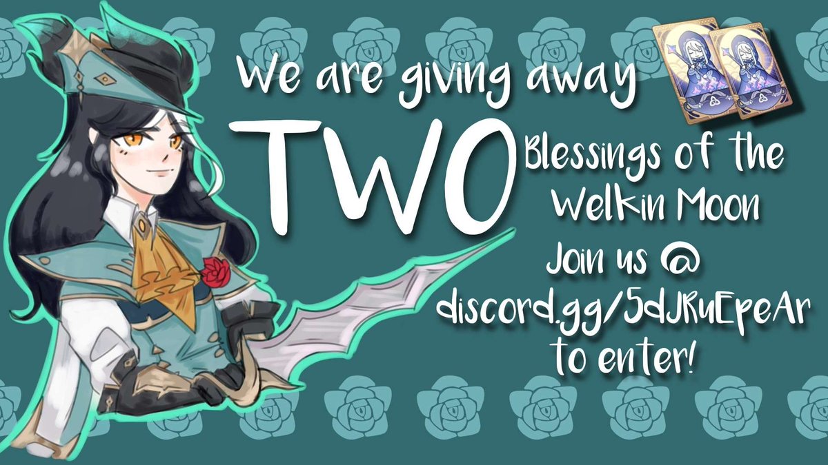 Clorinde_Mains's tweet photo. Behold #captainr and #fontaine enjoyers, our discord server is hosting a Blessing of the Welkin Moon giveaway! Join us in our Discord server to enter -> https://t.co/57kR3WAolz https://t.co/TyECJydJ71