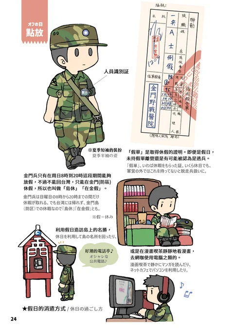 台湾の金門では休みの日にも軍人は迷彩服を着用する必要があります。制服なので、休みとはいえ現役軍人であることを忘れないための作法です。

最近は皆CPRあるいはEMTなどの救急訓練を受けているので、何かあった時は迷彩服が近くにいると安心です。 