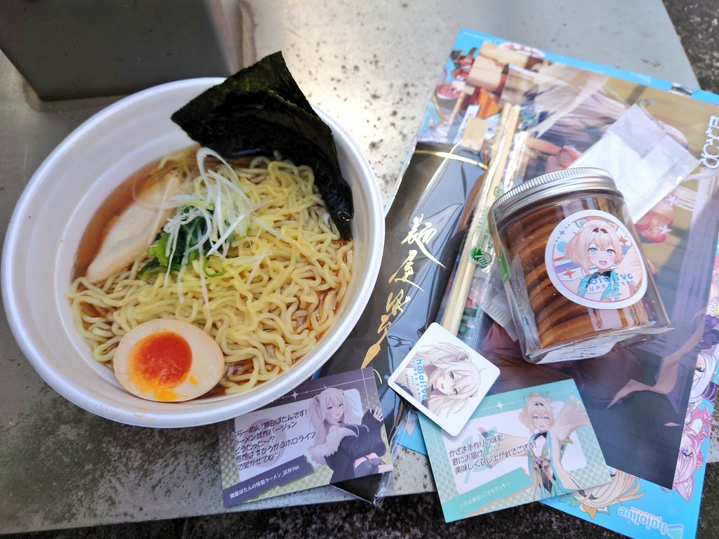 kazama iroha noodles ramen food egg bowl blonde hair photo background  illustration images