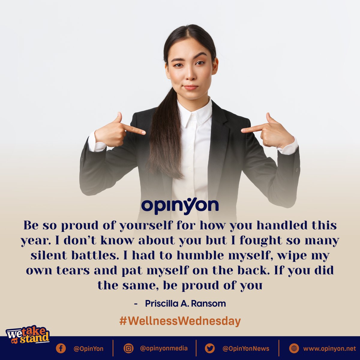OpinYonNews's tweet photo. It doesn’t matter if you did not win, what matters is that you did your best. You survived and you still have another chance to try to win. So be proud of yourself for doing your best.
#BeProud #PriscillaARansom #DoYourBest #TryToWin #Wellness #Wednesday #WellnessWednesday https://t.co/0gOkRT0cEJ