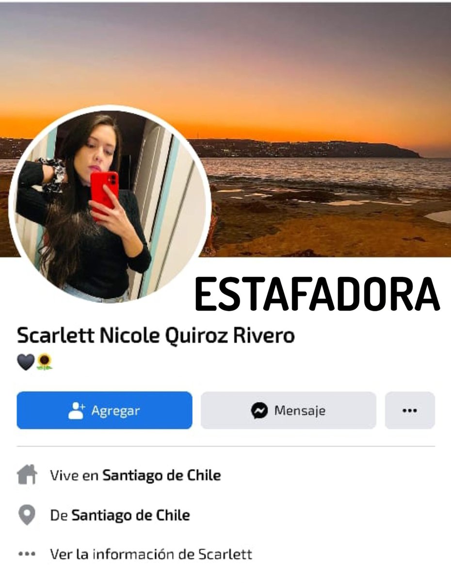 geraldluis's tweet photo. Nos estafó con 300.000 pesos, cuídense de este personaje. #estafa #chile #scarlett tremenda joya. https://t.co/G7zqjdVBTY